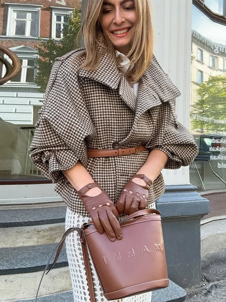 Seame CH - Catherine Checked Coat - Jackets - iO1762253591248340872